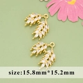 Gold-plated wheat ear charms with white zircon inlays for DIY necklaces and bracelets - Wheat Shape (MG7203A)