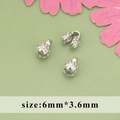 Silberne Kalotten Endkappen 6mmx3.6mm für DIY Halsketten und Schmuckherstellung - MG2403B