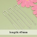 Silver-plated 45mm long thin chain earrings set on a soft pastel background - U-Shaped Ear Wire (MF6601B) / 10 Pieces Pack / Silver