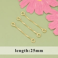 25mm gold plated spiral twist drop earring connectors with double rings for jewelry diy - Twisted Connector (MF6602A) / 10 Pieces Pack / Gold