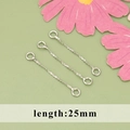 Set of three 25mm silver-plated chain connectors for DIY jewelry making and earrings - Twisted Connector (MF6602B) / 10 Pieces Pack / Silver