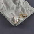 Orecchini a trapezio in vetro placcato oro 18K con anello per gioielli fai da te - Stile Trasparente (M112501)