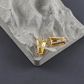 Pendente a trapezio in vetro giallo placcato oro 18K per orecchini fai-da-te - Stile Giallo (M112502)