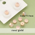 6mm rose gold hamburger ear nut earring backs with silicone base and copper plating - 6mm*5.5mm Style (MF6104R)
