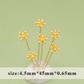 Spilli dorati con zirconi a forma di pistillo per gioielli DIY, misura 4.5mm x 45mm - Grappolo di fiori a piccole particelle (MG2601A) / 10 Pezzi/Confezione (4.5mm) / Oro