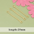 25mm gold-plated twisted bar connectors with double loops for DIY earring making - Twisted Bar (MF6604A)