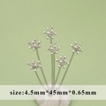 Accessori per gioielli fai-da-te a forma di pistillo in argento con finitura opaca - Grappolo di fiori a piccole particelle (MG2601B) / 10 Pezzi/Confezione (4.5mm) / Argento