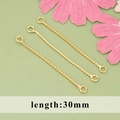 Golden 30mm twisted texture jewelry connector rods with loops for DIY earring making - Spiral Bar (MF6605A)