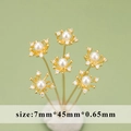 Ciondolo a fiore da 7mm con perla e zircone e spilla a T da 45mm per gioielli DIY - Fiore di perla artificiale e zirconia (MG2603AS)