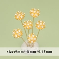 Spilla a fiore dorata con zirconi per creazione gioielli da 9mm x 45mm - Fiore di zirconia radiale (MG2604A)