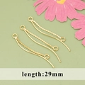 Golden wave chain earring DIY findings with closed loops, 29mm length for jewelry making - Wave Curved Bar (MF6606A)