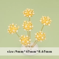 Spilli a forma di fiore dorati con zirconi per gioielli fai da te, 9mm*45mm - Fiore di zirconia pavé (MG2605A)
