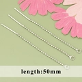 50mm silver ball chain threader earrings with loop for DIY jewelry making - Ball Chain Ear Wire (MF6607B)