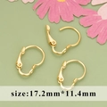 Three pieces of golden lever-back earring hooks with 17.2mm by 11.4mm dimensions - Gold Gourd Style Leverback (MF7204A) / 20 Pieces Set