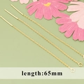 Three 65mm gold plated copper chain earrings with straight pins and small rings - Long Ear Wire (MF6608A)