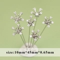 Ciondoli floreali in argento con zirconi e perni a T per collane e orecchini fai-da-te - Fiore di zirconia satinato (MG2606B)