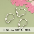 Three silver-plated 17.2mm french leverback ear hooks for DIY jewelry making - Silver Gourd Style Leverback (MF7204B) / 20 Pieces Set