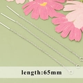 65mm silver plated copper earring threader chains with O-link for DIY jewelry making - Long Ear Wire (MF6608B)