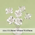 Spilli a testa di fiore in argento per gioielli fai-da-te con petali in 3D - Fiore a cinque petali pieghettato (MG2607B)