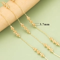 DIY bead chain necklace with 3.7mm hollow gold flower beads in premium K gold finish - Hollow Round Bead Style Gold (C42802A)