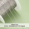 Handmade silver stainless steel 0.2mm DIY jewelry chain on white spool 10m lot - Silver 0.2mm (C42903 - 10 Meters)
