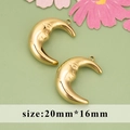 Golden stainless steel moon face pendant 20mm*16mm for DIY vintage jewelry making - Gold Humanoid Moon Face Style (MG6110)