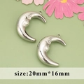 Silver crescent moon face pendant 20mm x 16mm for DIY jewelry making accessories - Silver Humanoid Moon Face Style (MG6111)