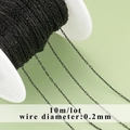 10m roll of 0.2mm black stainless steel DIY link chain for jewelry making - Black 0.2mm (C42908 - 10 Meters)