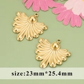 Gouden waaiervormige metalen hanger voor DIY sieraden, afmeting 23mm bij 25,4mm, luxe - Radiale Waaier Stijl (MG6310)