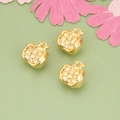 Set of three 18K gold-plated pomegranate pendants with yellow cubic zirconia for DIY jewelry - Gold Pomegranate (Light Yellow Zirconia) (MG8001A)
