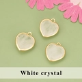 Lot de trois pendentifs cœur en cristal blanc avec bord doré pour bijoux DIY - Cristal blanc
