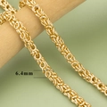 Cadena bizantina dorada de 6,4 mm con brillo metálico intenso para joyas estilo hip hop - Estilo Bizantino-Dorado(C43301A)—【1m】