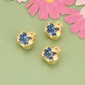 18K gold plated copper pomegranate pendants with blue zircon for DIY jewelry making - Gold Pomegranate (Blue Zirconia) (MG8004A)