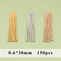Chiodini a testa piatta DIY 0,6x30mm in oro argento e oro rosa per gioielli 150 pezzi - MG8105 (0.6x30mm)