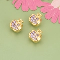 18K gold-plated pomegranate pendant with purple and white cubic zirconia for DIY jewelry - Gold Pomegranate (Purple/White Zirconia) (MG8005A)
