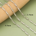 Ασημένια αλυσίδα με χάντρες για DIY κοσμήματα με χάντρες 2,5 mm και 4,5 mm - Συνδυασμός Μεγάλης Και Μικρής Χάντρας (C41902B) / 1 Μέτρο / Ασημί