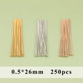 Chiodini a T per gioielli DIY 0,5x26mm in oro argento e oro rosa per perline - MG8108 (0.5x26mm)