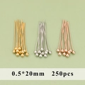 0.5x20mm gold silver and rose gold ball head pins for jewelry making 250pcs set - 0.5x20mm (250 Pieces/Pack)