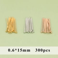 Chiodini a testa piatta oro, argento e oro rosa per creazione gioielli 0,6x15mm 300pz - MG8112 (0.6x15mm)