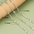 Silver plated DIY chain with spiral tube and pig nose links, 13.2mm length detail - Pig Nose Oval Buckle And Spiral Tube (C41904B) / 1 Meter / Silver