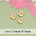 Golden 18K irregular Baroque style spacer beads with hole for DIY jewelry making - 1 Piece Pack (7.5mm*8.5mm) / Irregular Hammered Gold Style (MG6901A)