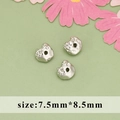 Three irregular 18K silver-plated baroque spacer beads measuring 7.5x8.5mm for DIY jewelry - 1 Piece Pack (7.5mm*8.5mm) / Irregular Hammered Silver Style (MG6901B)
