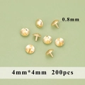 200er-Pack 4mm vergoldete Rundperlenkappen und Stopperstifte für DIY-Schmuckherstellung - Runder Verschlussstift (MH2202A) / 200 Stück (4mmx4mm) / Gold