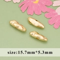 Irregular 18K gold-plated baroque style DIY spacer beads measuring 15.7mm x 5.3mm - Organic Shape Gold Style (MG6903A)
