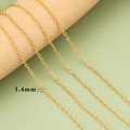 Schmuckzubehör DIY Halskette 1,4mm breit aus 18K vergoldetem Edelstahl Kette - Rundgliederkette Stil (C43402) / 3 Meter Packung / Gold