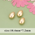 Polished 18K gold plated teardrop irregular spacer beads for DIY jewelry making, 10.4x7.2mm - Teardrop Shape Gold Style (MG6904A)