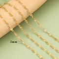Detailansicht der 2mm 18K vergoldeten Edelstahl-Wellenkette für DIY-Halsketten - Strukturierte Wellenkette Stil (C43404) / 3 Meter Packung / Gold