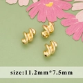 Golden irregular baroque style 18K gold plated spiral beads for DIY jewelry making - Spiral Twisted Gold Style (MG6905A)