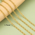 Feine 1,9mm 18K vergoldete Edelstahl-Wellen-Spiralkette für DIY-Schmuckherstellung - Spiralkette Stil (C43406) / 3 Meter Packung / Gold