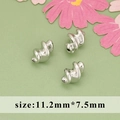 Set of three silver spiral baroque spacer beads with hole for DIY jewelry making - Spiral Twisted Silver Style (MG6905B)